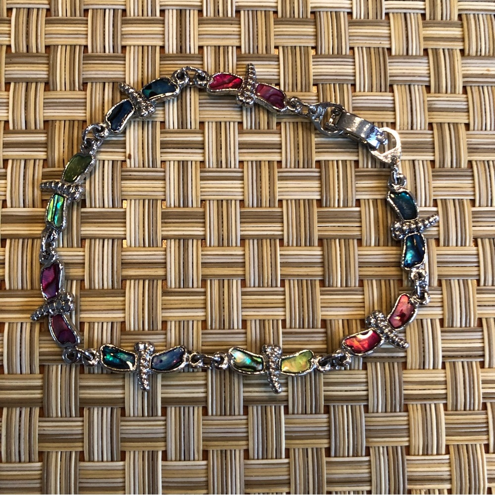 Bundle Lot of 2 qty unique dragonfly bracelets. One in silver & 1 multi-coloured